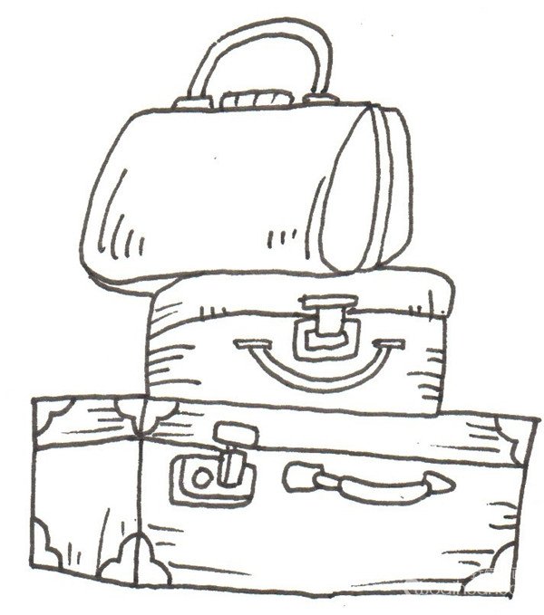 行李箱的简笔画怎么画行李箱的简笔画图片大全