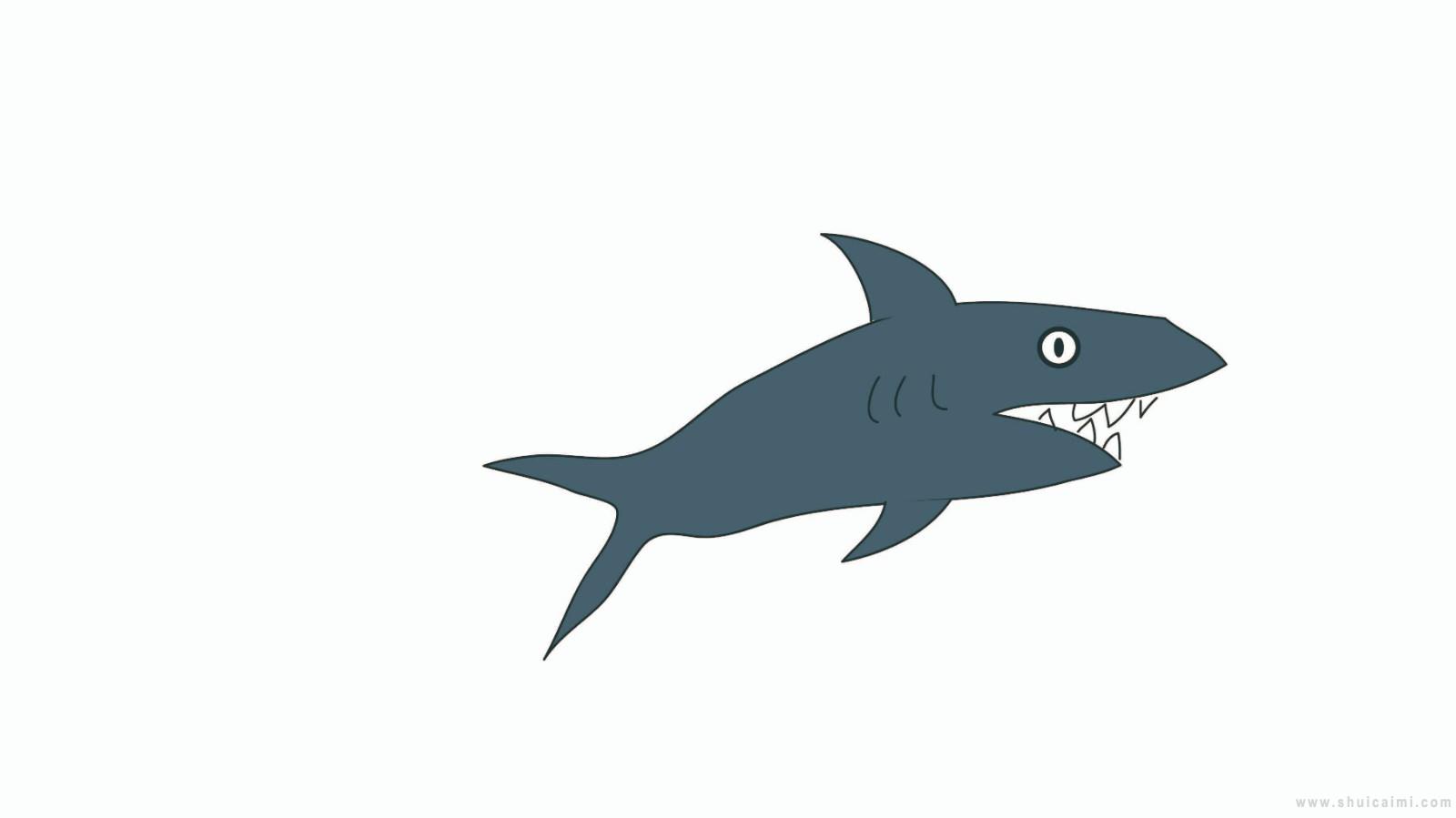 让你画大鲨鱼简笔画更简单,还特别快!