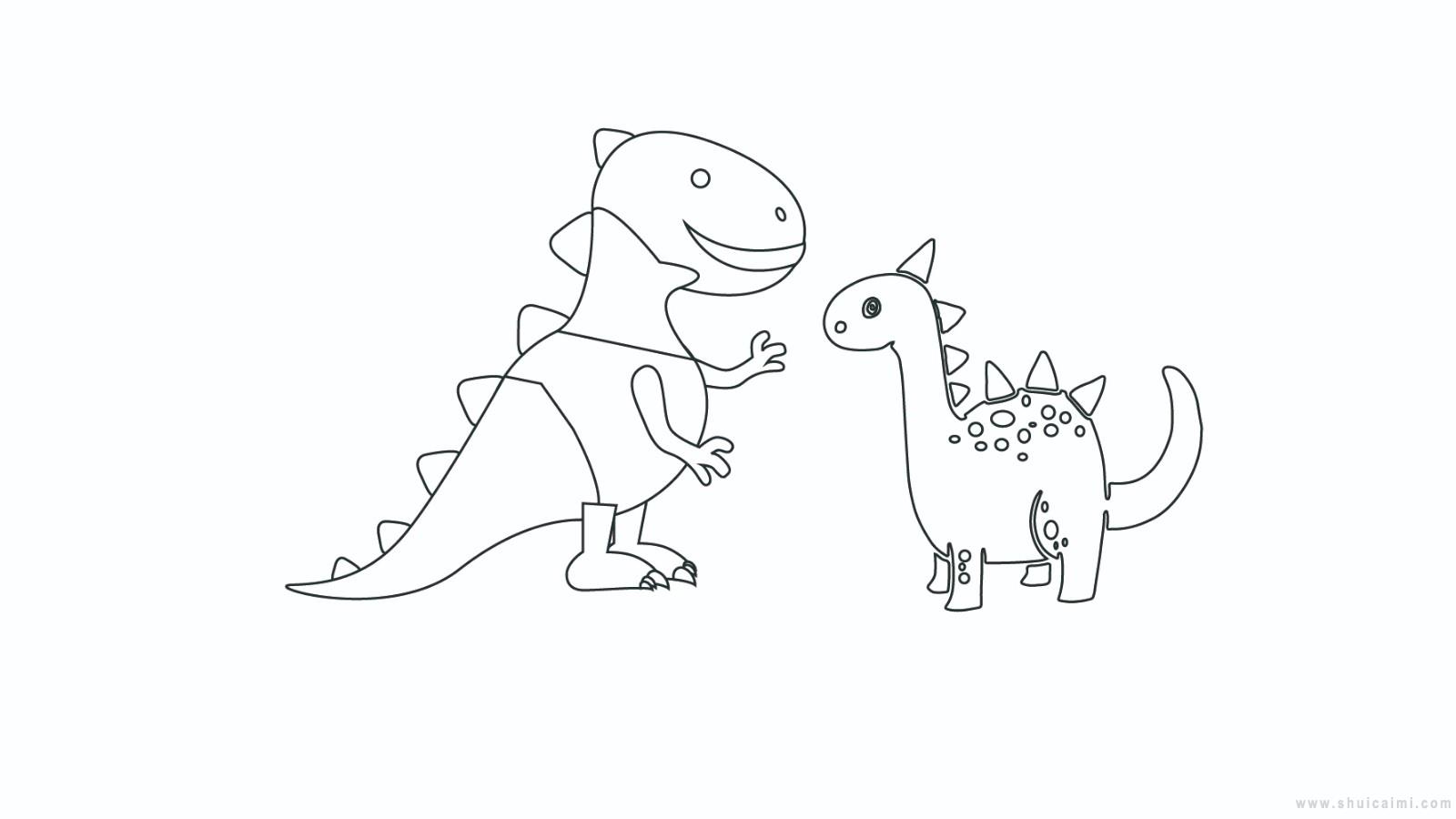 恐龙世界简笔画怎么画 恐龙世界简笔画图片大全