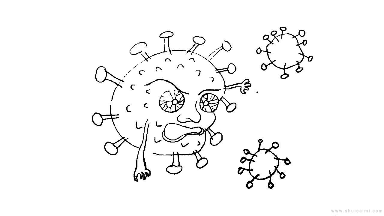 新型冠状病毒简笔画怎么画新型冠状病毒简笔画简单