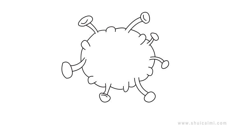 新冠病毒简笔画怎么画新冠病毒简笔画简单又好看