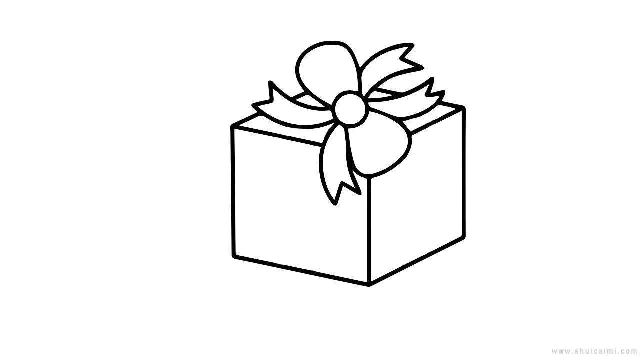 然后我们用正方体画出礼物盒子的外轮廓
