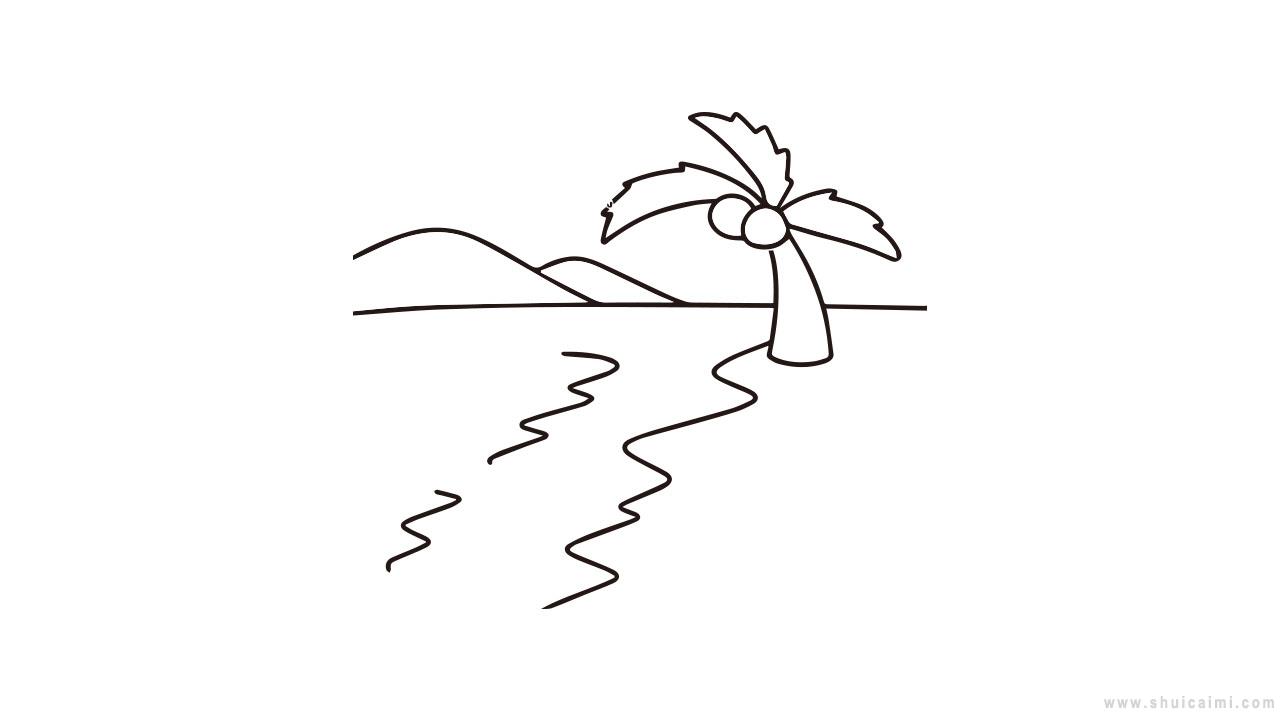 海边沙滩风景简笔画怎么画海边沙滩风景简笔画简单