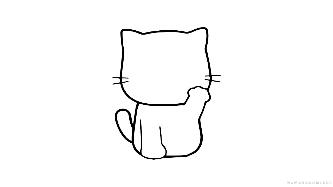 画出猫咪头部的外轮廓和长长的胡子,这一篇文章告诉你可爱小猫简笔画