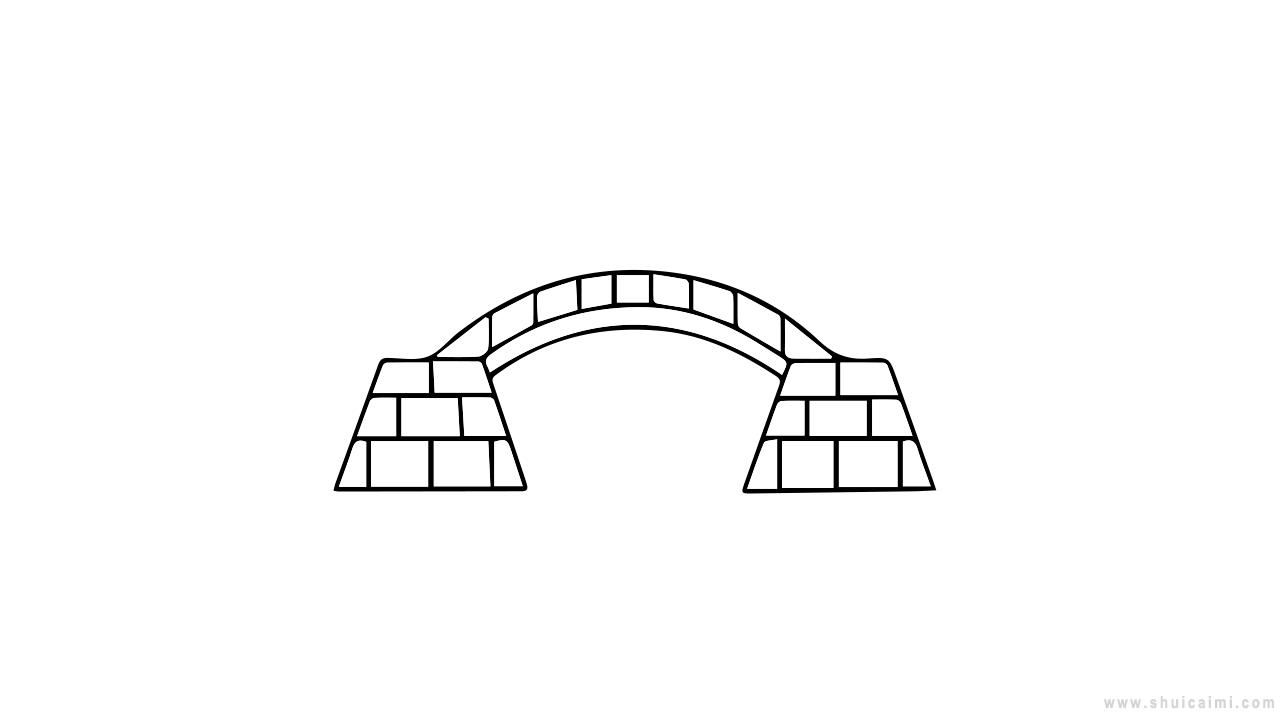 石拱桥简笔画怎么画石拱桥简笔画简单