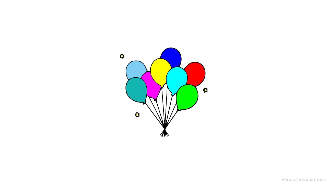 一束气球简笔画怎么画一束气球简笔画步骤