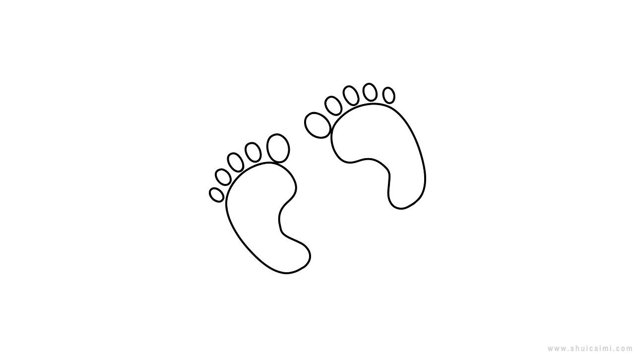 我们用线条勾勒出小脚丫的脚掌这一篇文章告诉你小脚印简笔画怎么画