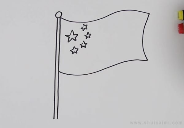 国旗简笔画怎么画国旗简笔画画法