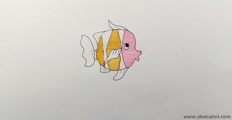 小丑鱼儿童画怎么画彩色小丑鱼简笔画图片大全