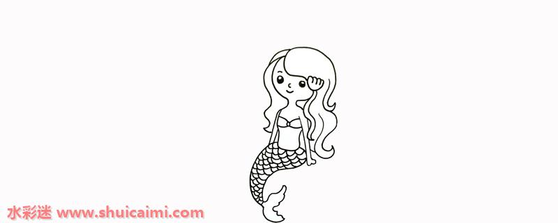 美人鱼怎么画简单又漂亮幼儿彩色美人鱼简笔画步骤