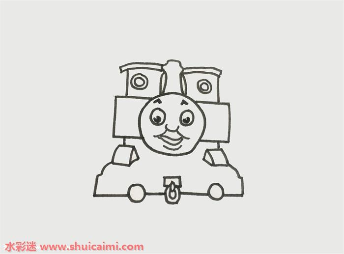 托马斯怎么画简单又漂亮火车托马斯彩色简笔画步骤