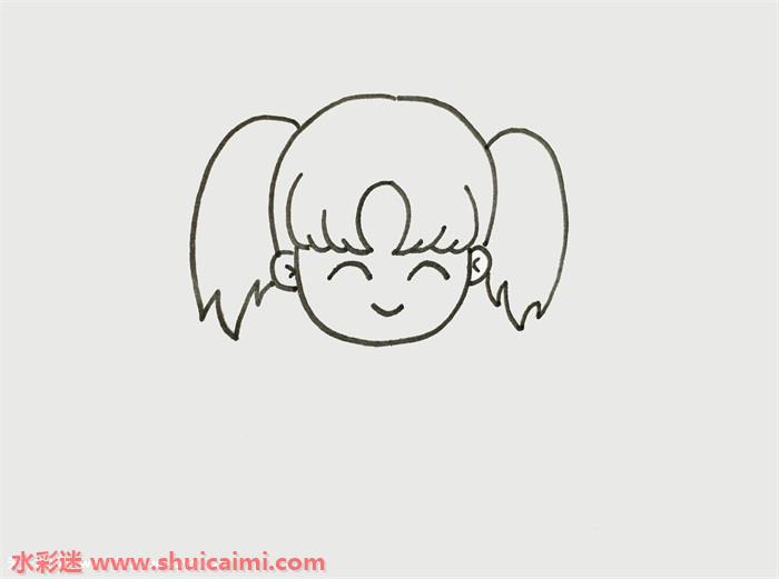 可爱小女孩卡通人物简笔画怎么画简单易画?