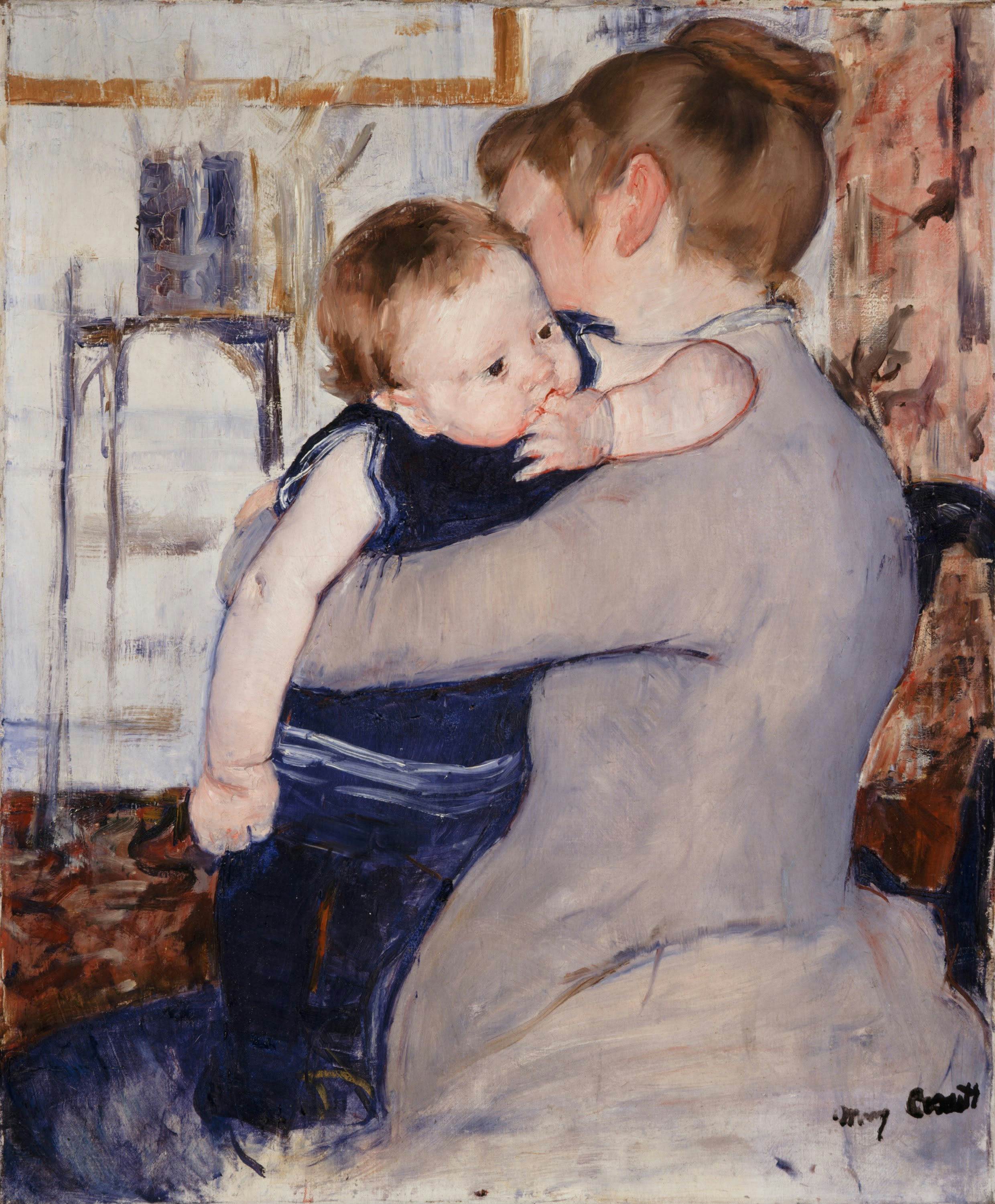 母亲和孩子motherandchild玛丽卡萨特marycassatt油画作品欣赏
