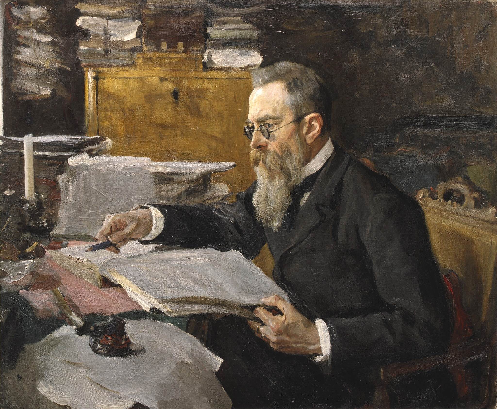 作曲家尼古拉·里姆斯基·科萨科夫(1844-1908)的肖像Портрет