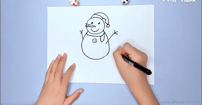 堆雪人儿童画怎么画堆雪人简笔画步骤