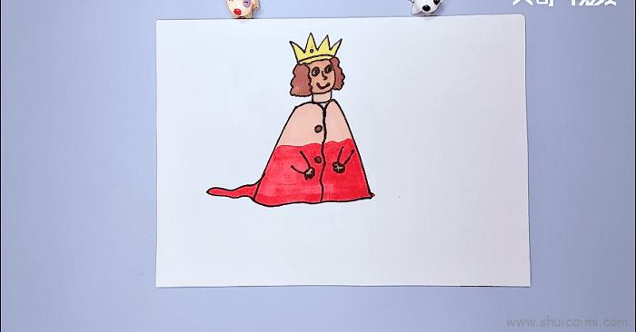 美丽王后儿童画怎么画美丽王后简笔画步骤
