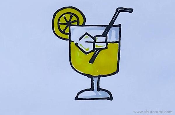 柠檬汁儿童画怎么画柠檬汁简笔画简单