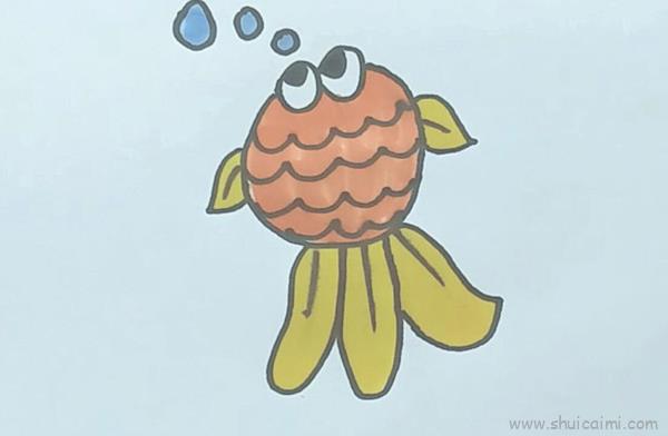 金鱼儿童画怎么画金鱼简笔画顺序