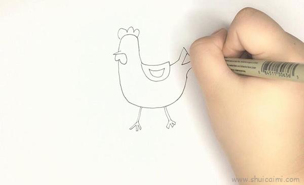 鸡儿童画怎么画鸡简笔画步骤