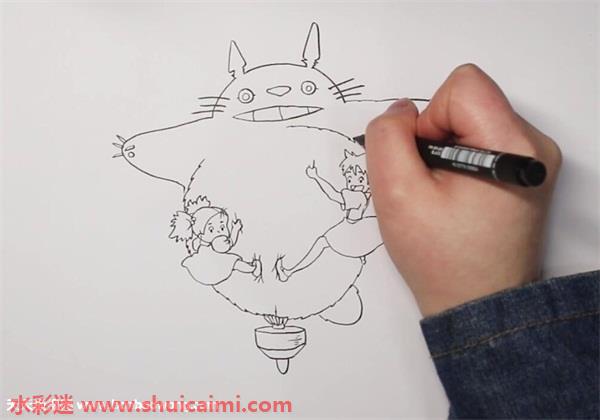 小梅和龙猫怎么画小梅和龙猫简笔画彩色