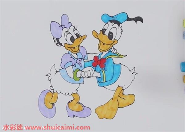 唐老鸭和黛丝怎么画唐老鸭和黛丝简笔画简单易画彩色