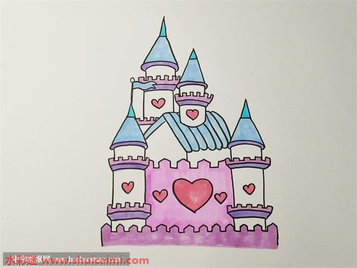 迪士尼城堡怎么画 迪士尼城堡简笔画步骤