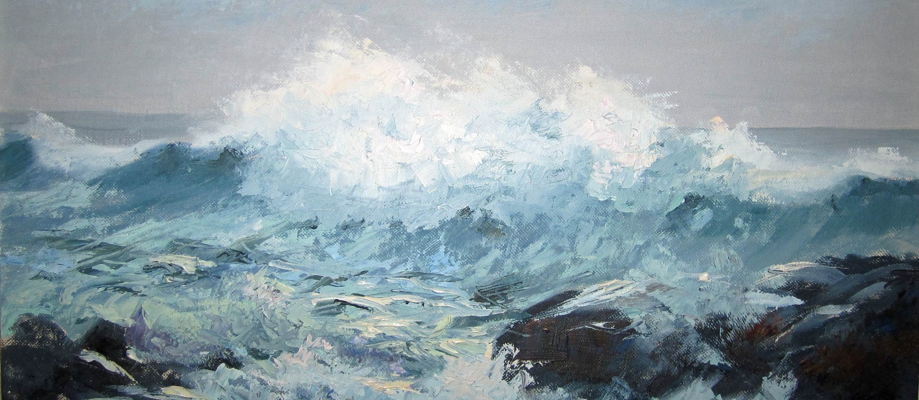 风暴海景stormyseascapecharlesbferguson油画作品欣赏