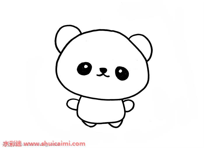 大熊猫可爱简笔画的画法步骤图解