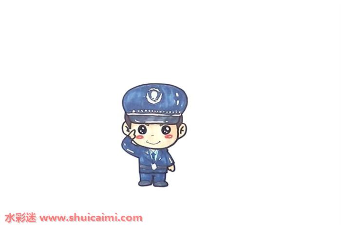 可爱小警察怎么画可爱小警察简笔画简单又漂亮彩色