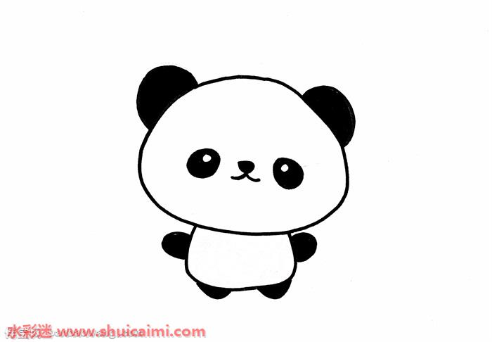 大熊猫可爱简笔画的画法步骤图解