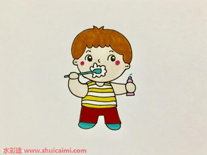 儿童刷牙怎么画儿童刷牙简笔画步骤图