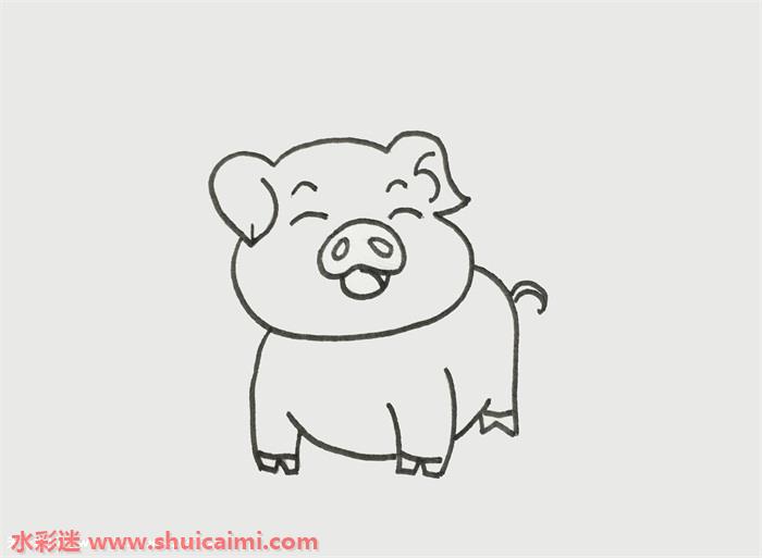 猪怎么画猪简笔画简单又漂亮彩色