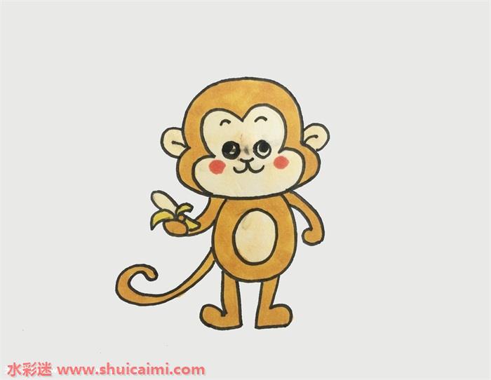 小猴子怎么画小猴子简笔画简单又漂亮彩色