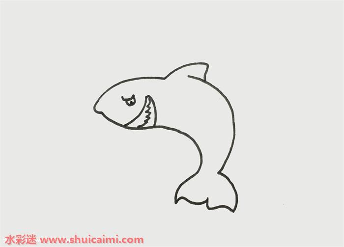 巨齿鲨怎么画巨齿鲨简笔画画法