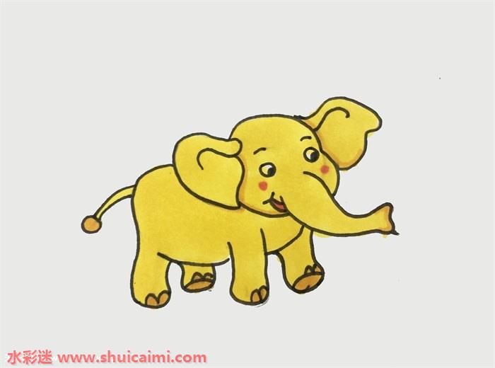 大象怎么画大象简笔画漂亮彩色