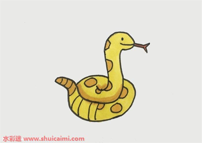 毒蛇怎么画毒蛇简笔画简单易画彩色