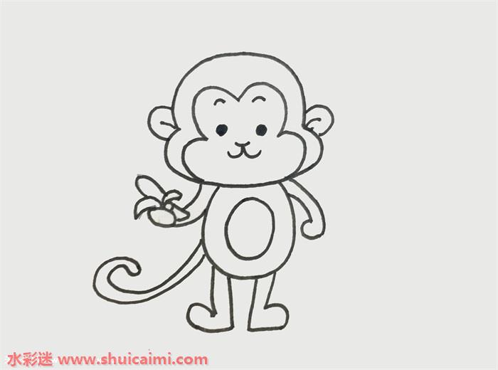 小猴子怎么画小猴子简笔画简单又漂亮彩色