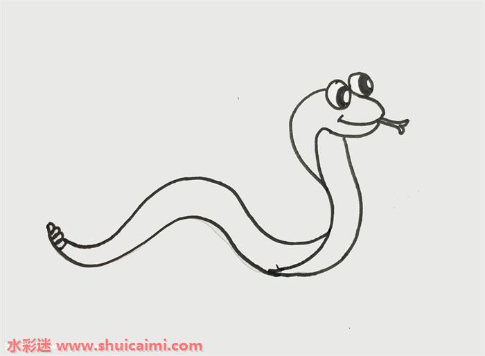 眼镜蛇简笔画的画法步骤图解