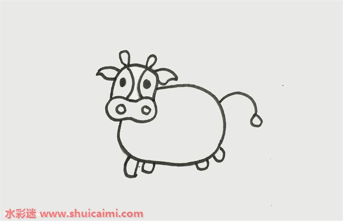 牛怎么画牛简笔画步骤图