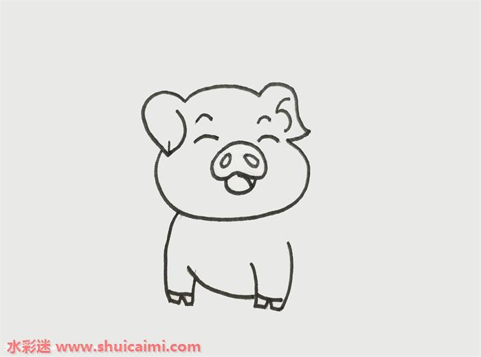 猪怎么画猪简笔画简单又漂亮彩色