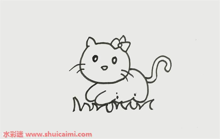 猫怎么画猫简笔画彩色