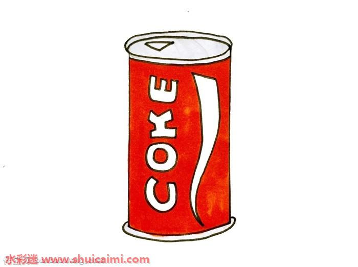 可口可乐怎么画可口可乐简笔画彩色