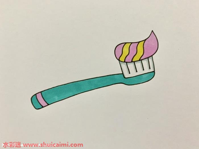 牙刷怎么画牙刷简笔画简单又漂亮彩色
