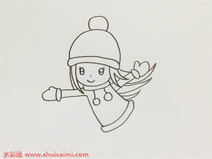 小女孩滑冰怎么画小女孩滑冰简笔画画法