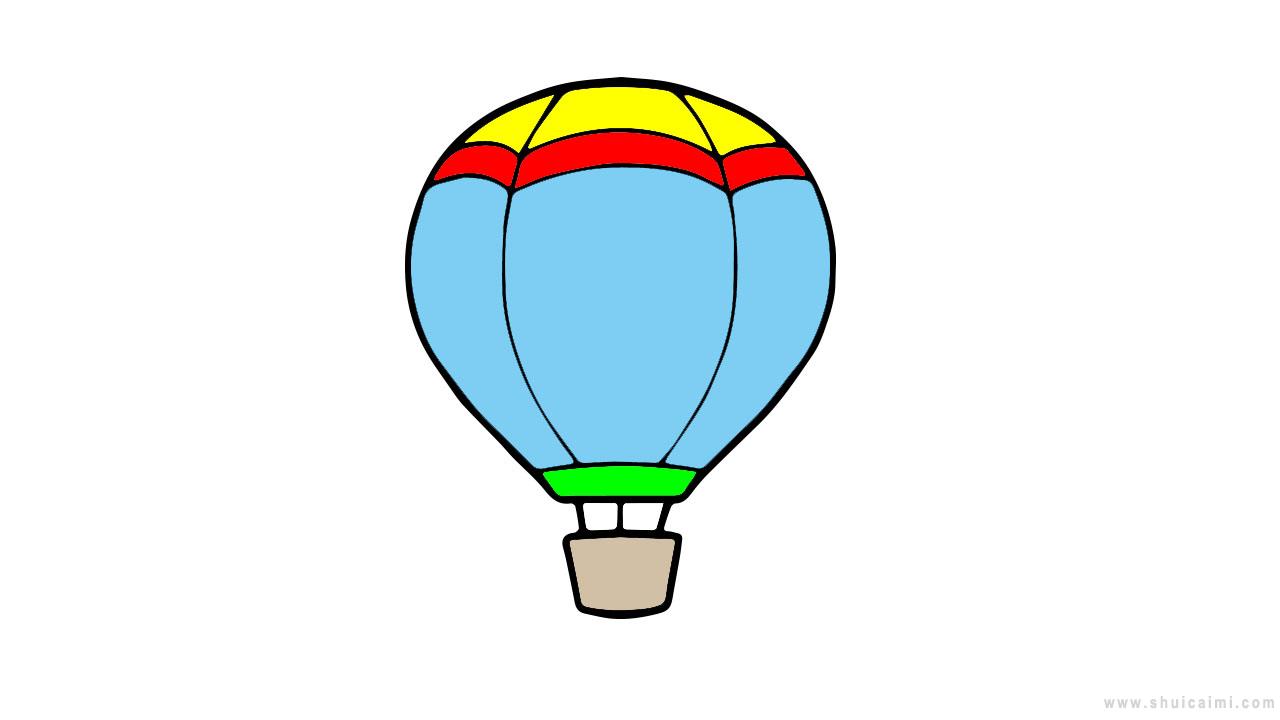 跟着步骤来学一学热气球简笔画怎么画