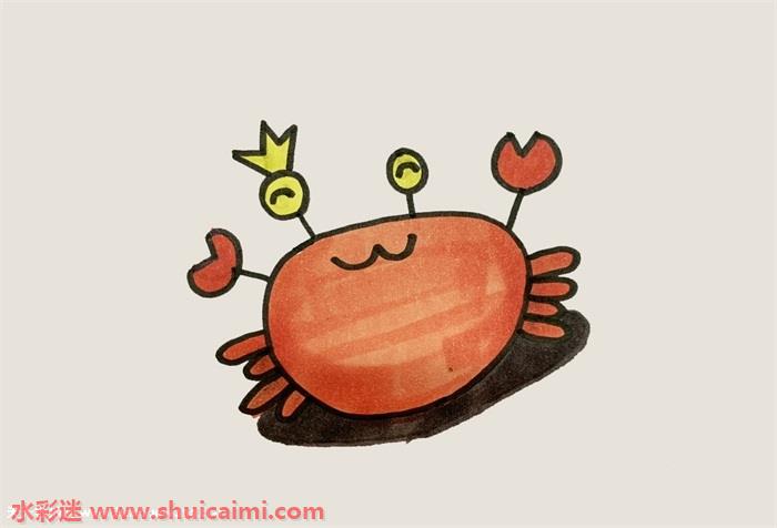 螃蟹怎么画螃蟹简笔画漂亮卡通