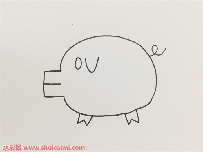字母猪简笔画的画法步骤图解