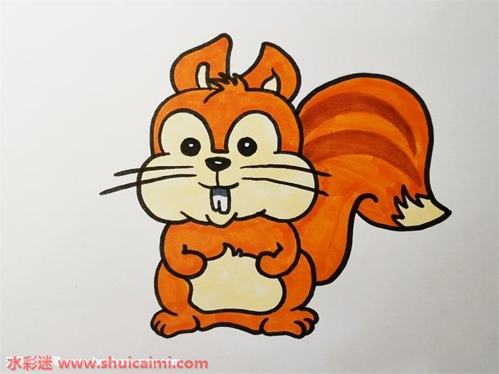 一只松鼠怎么画一只松鼠简笔画简单又漂亮彩色