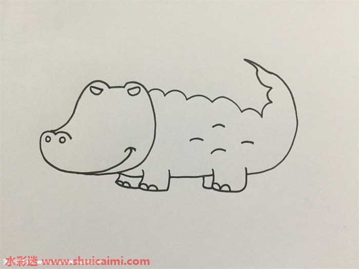 鳄鱼怎么画鳄鱼简笔画彩色