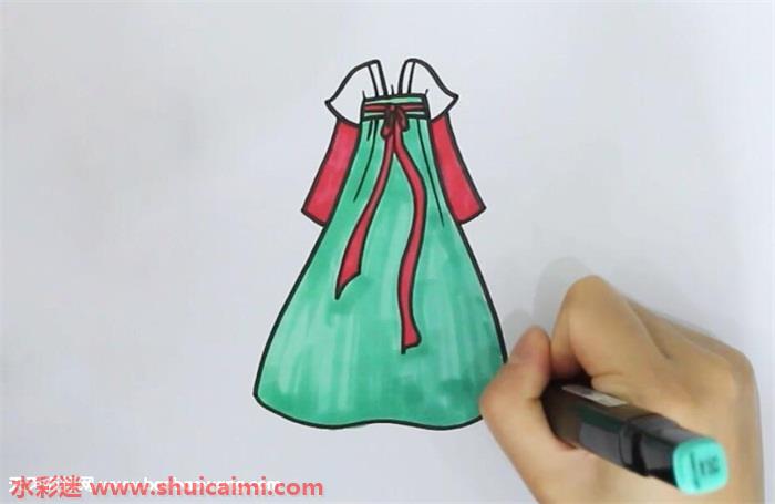 古装裙子怎么画古装裙子简笔画简单又漂亮彩色